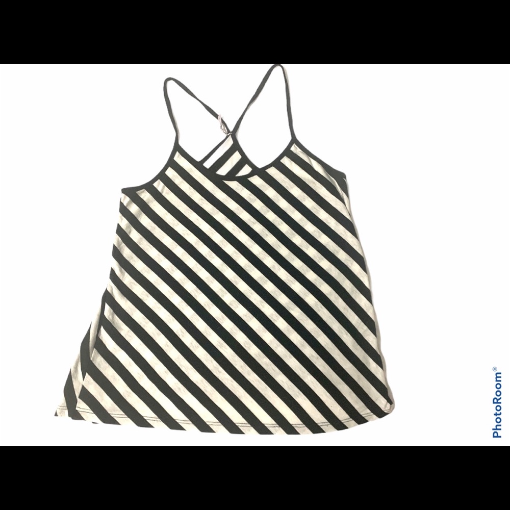 Heart & hips racer back striped top - s